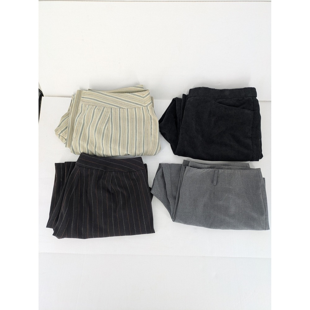 Plus Womens Dress Pants Lot 18 XL Pinstripe Corduroy Work Trousers Career Office